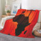 EHOMERY Kuscheldecke Felloptik Warme Deko One Piece Kuscheldecke Decke Draussen Outdoor Afrika Karikatur Camping-Decke Dekorative Weiche Kuscheldecken Orange Farbe 100x70cm