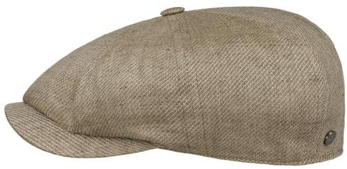 LIERYS Millerstown Flatcap Unifarben Herren Schirmmütze 100% Leinen Made in EU Frühjahr Sommer beige M (56-57 cm)
