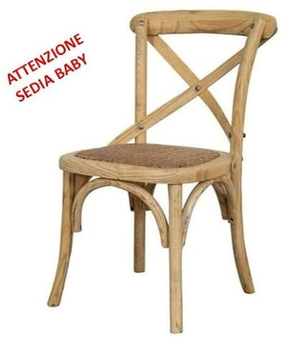 Biscottini Silla Thonet Baby de madera maciza y ratán L36xP42xH65 - Sillas de comedor - Sillas vintage - Sillón dormitorio - Decoración casa