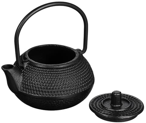 LeGDOr 5pcs Cast Iron Teapot Tea Set Small Tea Pot Iron Tea Kettle for Stove Tea Kettle with Infuser Small Iron Tea Pot Pottery Teapot Loose Water Kettle Small Teapot Iron Miniature Metal