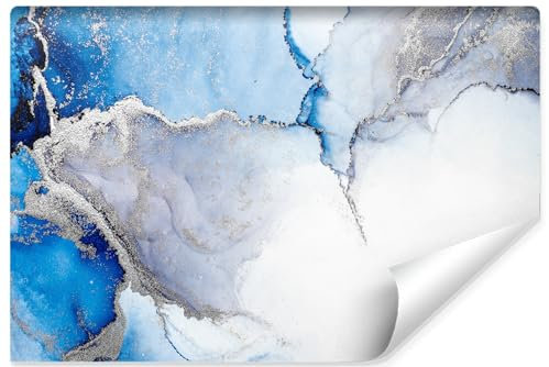 Muralo Fototapete Vlies 3D, Blauer Marmor, Kunstdruck - 90x60 cm