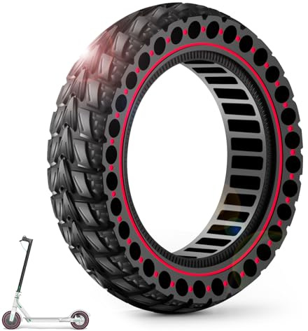 BANGTING 1PCS 60/70-6.5 E Scooter Reifen,10x2.50-6.5 Vollgummireifen, 10x2.5 zoll Ersatzreifen für Ninebot Max G2 / G30 / G30D / G30E / G30E / G30LP / G30D II / G30 Max (Rot)