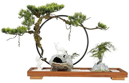 Artificial Decorative Plants Simulation Of Welcoming Pine Humidifier Ornaments Bonsai Chinese Style Living Room Porch Decoration Home Accessories Fake Houseplants