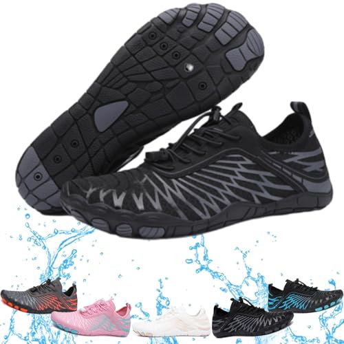 Skin Pro with Copper - Grounding Allround Barefoot Shoes, Barefoot Shoes for Women Men, Hike Footwear Waterproof Trail Running (Black,43)