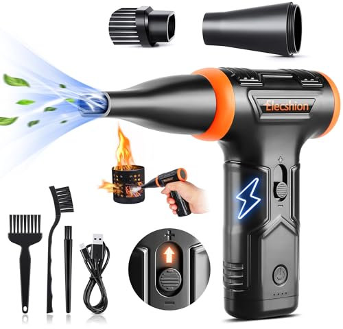 Compressed Air - Electric Air Duster, 50 mph 110000RPM Super Power Compressed Air Duster for PC/Computer/Blaster/Keyboard/Home, Variable Speed Cordless Canned Air Mini Dust Blower Quick Dusting