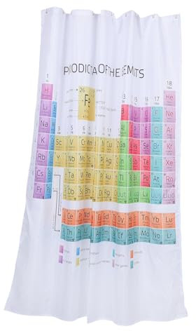 COSMEVIVI Da Doccia Motivo Tavola Periodica, in Poliestere 150x180 Cm, Da Bagno Didattica Colorata Per Studenti e Uso Domestico