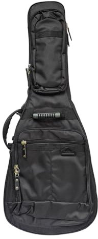 Gitarrentasche gepolstert 25mm für 3/4 Konzertgitarre – hochwertig & stabil – wasserdicht, robust, Rucksackgurte, Tasche für Klassikgitarre 3/4 schwarz – Gitarrenhülle mit Zubehörfach