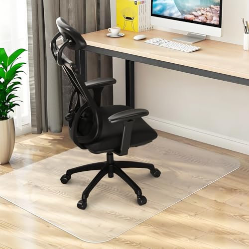 Chair Mat for Hard Floors, Computer Gaming Rolling Desk Chair Mat for Tile Floor, Small Floor Protection Mats for Home and Offic (Transparent, 48 x 36 Rectangle)