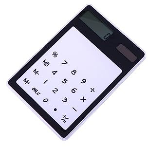 HAPINARY Calculatrice Solaire à Écran Tactile Transparent Affichage LCD Calculatrice De Bureau Compacte Et Légère pour École Bureau Et Maison sans Piles
