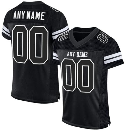 American Football Custom Jersey for Men Women Youth Personalised Name Number Team Name Logo Jerseys Customise Sports T-Shirts Quick Dry Rugby Uniform Moisture Wicking Active Tops 7