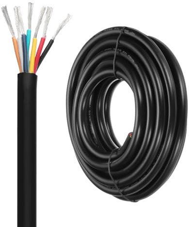 DMiotech 16 Gauge Wire Electrical Wire 7 Conductor, 16 AWG Extension Cable Cord 20 Ft/6 m UL2464 300V Stranded Tinned Copper Wire for LED Lighting Automotive