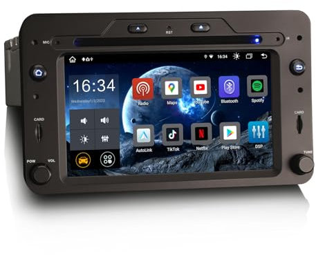 Erisin 8-Kern 4GB+64GB Android 14 Autoradio Bluetooth GPS Navi Für Alfa Romeo 159 Sportwagon Brera Spider Unterstützt CarPlay Android Auto DSP WiFi 4G DAB+ RDS OBD2 USB DVB-T2 CD Player Canbus