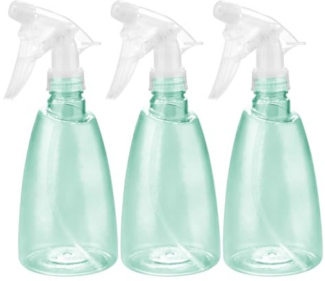 Oiiurly 3 Pcs Water Spray Bottle 500ml Plastic Empty Spray Bottles With Fine Mist and Inject Modes for Home Cleaning Hairdressing Gardening Plants Refillable Sprayer Bottle (Green)
