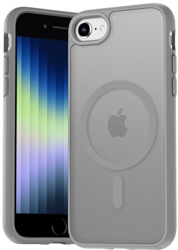 Natiiozie Magnetisch Hülle Kompatibel mit iPhone SE 3/2(2022/2020), iPhone 8/7, Matt Handyhülle Kompatibel mit MagSafe, Stoßfest Kratzfest Schutzhülle Nie Vergilbung Rückseite Dünn Case Grau