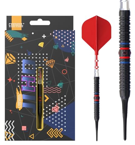 CUESOUL JIHO D1 bis D4 (18 g/19 g/20 g) Softdart-Set mit 90% Wolfram und vereinigendem ROST T19 Flight