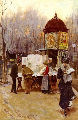 PSVDCTOO Gefeiert Wandbilder Kunst Poster Poster Bilder Der kiosk paris von carlo brancaccio Vintage Wandbild für Heimdekoration 60x90cm