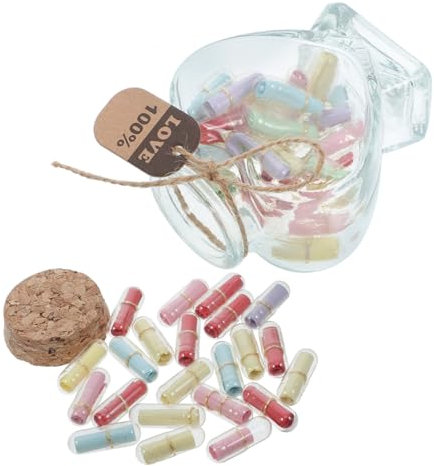 KOMBIUDA Geschenkset Mit Dekorativen Glaskapseln Für Valentinstag Und Besondere Anlässe Persönliche Nachricht-flasche Für Partner Und Bekannte Für Geburtstage Und Jubiläen