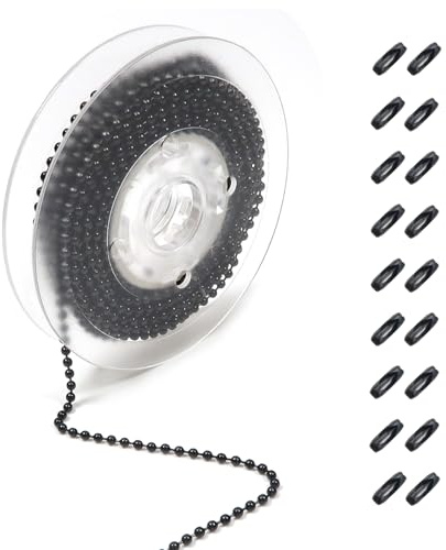 TOAOB 5 M Edelstahl Kugelkette 2.4 mm Schwarz mit 50 Kugelketten Verbinder | Edelstahl Kette, Perlenrollenkette für Schmuckherstellung, DIY Tags Kette Schlüsselanhänger