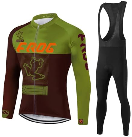 UGLY FROG ZRTZ01 Radtrikot Set Langarm Herren Thermische Fleece Winter Fahrradbekleidung Radsportanzüge Fahrradtrikot Fahrradhose mit Sitzpolster + 20D Gel Pad
