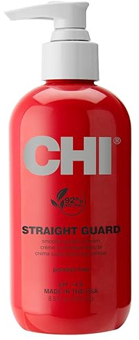 CHI Straight Guard Smoothing Styling Cream, 241 ml | Eliminates Frizz For Sleek & Shiny Hair, Maximum Control