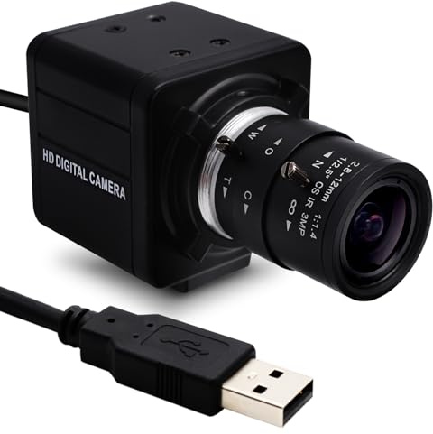 SVPRO 1080P 60fps USB Camera, 2.8-12mm Manual Zoom Lens Webcam, 720P 120fps/360P 260fps High Speed, UVC Plug & Play for PC/Mac/Linux/Android, Video Recording,Industrial Inspection,Security Monitoring