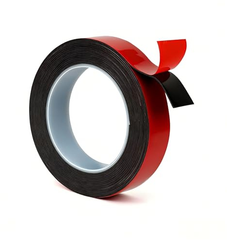 URAQT Cinta Doble Cara Extrafuerte, 25mm x 4,7m Cinta Adhesiva Doble Cara, Resistencia al Agua y a Altas Temperaturas, No Más Clavos Cinta para Automóviles, Instalación Fijación Electrodomésticos