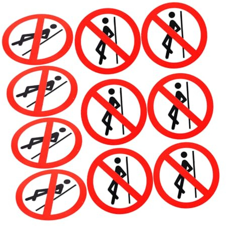 DEARMAMY 10 pièces Autocollants Interdiction de Appuyer Adhésifs Amovibles Panneaux de Sécurité pour Usines Chantiers Avertissement