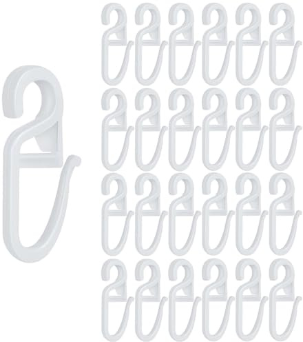 100 Pezzi Ganci per Tende in Plastica, Ganci pieghevoli per anelli per tende Trasparente Ganci Tenda con Occhielli da 6 mm Anci per Tende per Anelli