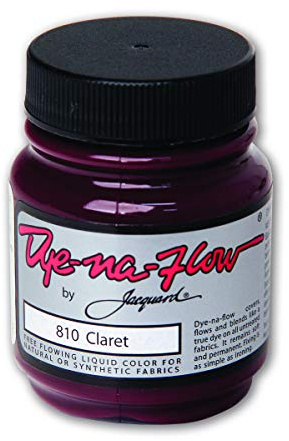 Jacquard Dye-Na-Flow Liquid Fabric Paint, Versatile Flowing Acrylic for Silk Painting, Wood Staining and Textile Art, Permanent Colour for Crafts, Claret, 66.54 ml