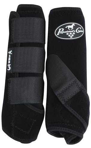 Professionals Choice Equine Sport-Beinstiefel, Neopren, Medizin, Größe M, Schwarz, 1 Paar