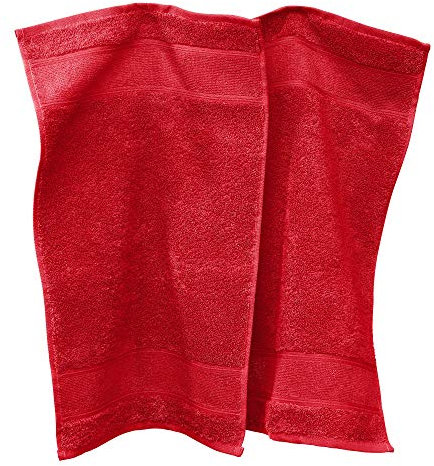 Erwin Müller Gästetuch Karlsruhe 2er- Pack 100% Baumwolle rot Größe 30x50 cm - extrem saugstark, leicht, flauschig weich, hautschmeichelnd (weitere Farben)