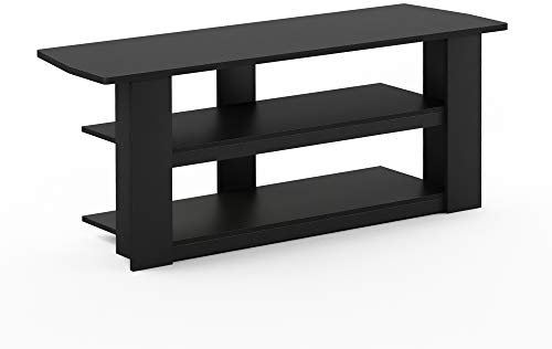 Furinno Parsons TV-Unterhaltungszentrum mit 3 Ebenen, holz, Schwarz, 34.04 x 34.04 x 41.91 cm