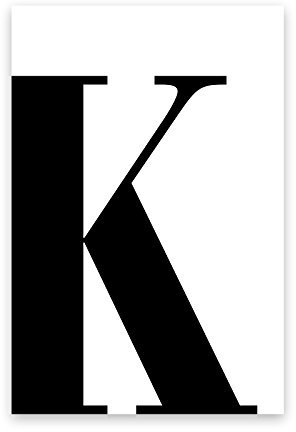 Bildershop-24 Kunstdruck Poster Bild Druck Motiv: Buchstabe K Schwarz 30x40cm