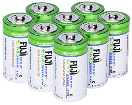 Fuji Enviromax 1.5V LR14 Super Alkaline Type C Batteries - No Harmful PVC & Heavy Metals, Long Lasting, Powerful, Type C Batteries (Pack of 8)
