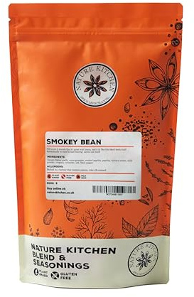 Nature Kitchen Smokey Bean Seasoning 500g Mild, Premium Smoky Spice Blend, Gluten Free, Vegan Seasoning for Beans, Chilli, BBQ, Stews and Everyday Comfort Cooking