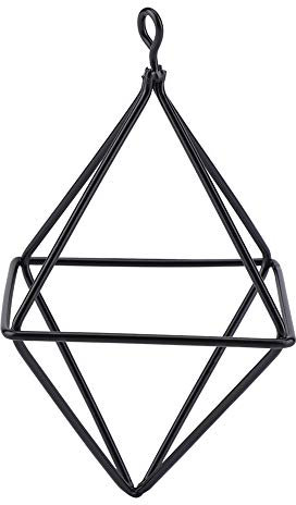 Garosa Luftpflanzen Halter Geometrische Form Luftpflanzenhalter unregelmäßige Wandhalterung Modische Dreieck Blumen Topf Container Korb Bromeliads Hängen Rack Wohnkultur (Black)