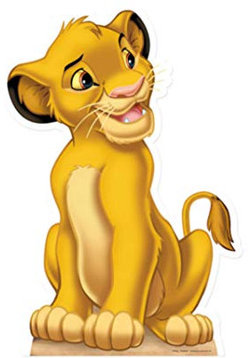 Star Cutouts Ltd SC1625 Simba Cub Official Disney Amazing Lion King Cardboard Cutout for Fans and Animal Parties Height 84cm