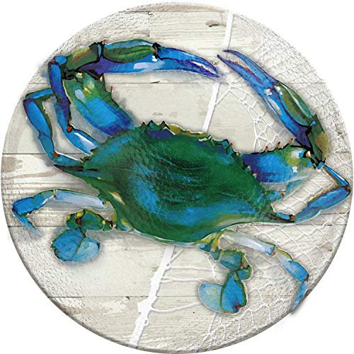 Evergreen Garden Vogeltränke, handbemalt, geprägtes Glas, 45,7 cm, Blau