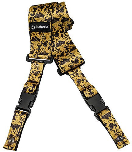 DiMarzio DD 2250 Steve Vai Signature Gitarrengurt mit ClipLock System, Design Utopia Schwarz/Gold