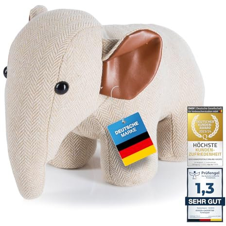 Elefant Türstopper - Süßer Tier-Türstopper Türhalter Türpuffer Türsack Tierform - Handarbeit 1,3 kg Gewicht
