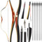 SHARROW Traditioneller Bogen Set 20-50lbs Recurve Bogen Set Reiterbogen Langbogen Bogenschießen Set Handgemacht Holzbogen Sportbogen Jagdbogen für Erwachsene und Anfänger (Typ 1, 45Lbs)