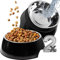 ne&no® Lot de 2 gamelles de nourriture pour petits chiens et chats [Taille S/170 ml] Double gamelle chat antidérapante | Gamelle chat | Dog Bowl (S, noir)