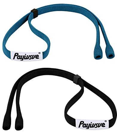 Payivsve Sportbrillenband | Brillenband für Sportbrillen und Sonnenbrillen | Brille Sportband & Fester Halfter aus Stoff(Blau+Schwarz)