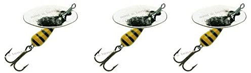 Cucchiaino Pesca Trota Fiume Lago Esca Artificiale Rotante Vespato Rosso Giallo Kit 3 Pz. (3 pezzi gr. 6 corpo rosso)