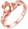 ChicSilver Rosegold Irischer Claddagh Fingerring in Ringgröße 19.8 Promise Ehering Trauring Freundschaftsring Verlorbungsring Hochzeitsring für Damen Mädchen