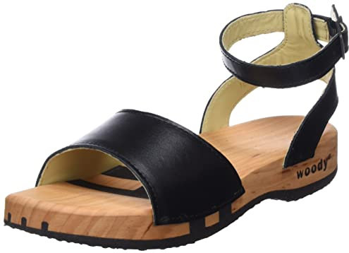 woody Damen Jana Holzschuh, schwarz, 37 EU