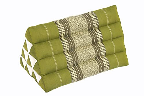 Handelsturm Thaikissen Dreieck 50x28 Kissen mit Füllung aus Kapok Kissen Dreieck 50x28 cm Dekokissen (bambusgrün)
