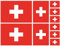Samunshi® Aufkleber Set Schweiz Autoaufkleber 10 Flaggen Set 10cm Set Schweiz