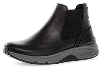 Gabor Damen Chelsea Boots, Frauen Stiefeletten,Wechselfußbett,uebergangsschuhe,uebergangsstiefel,Schlupfstiefel,schwarz (Micro),40.5 EU / 7 UK