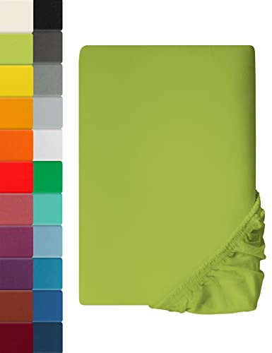 Premium Spannbettlaken MIA Apfelgrün | 140-160 x 200cm - 100% Baumwolle